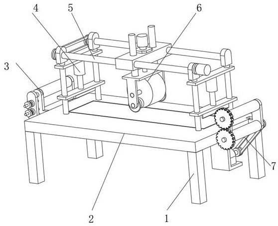 Gypsum line laminating device with film breakage-proof mechanism