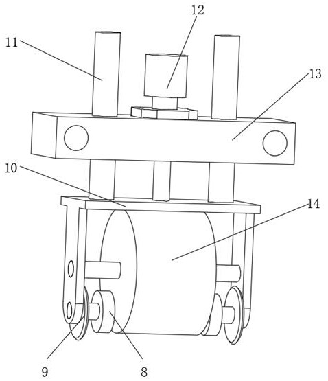 Gypsum line laminating device with film breakage-proof mechanism