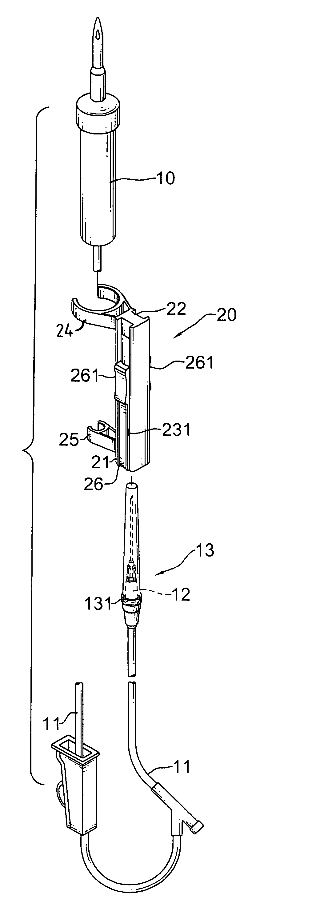 Safety receptacle for a needle of an intravenous drip assembly