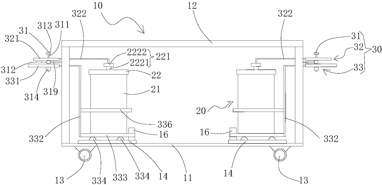 Treatment vehicle with garbage bins and garbage bin opening and closing rotating frames