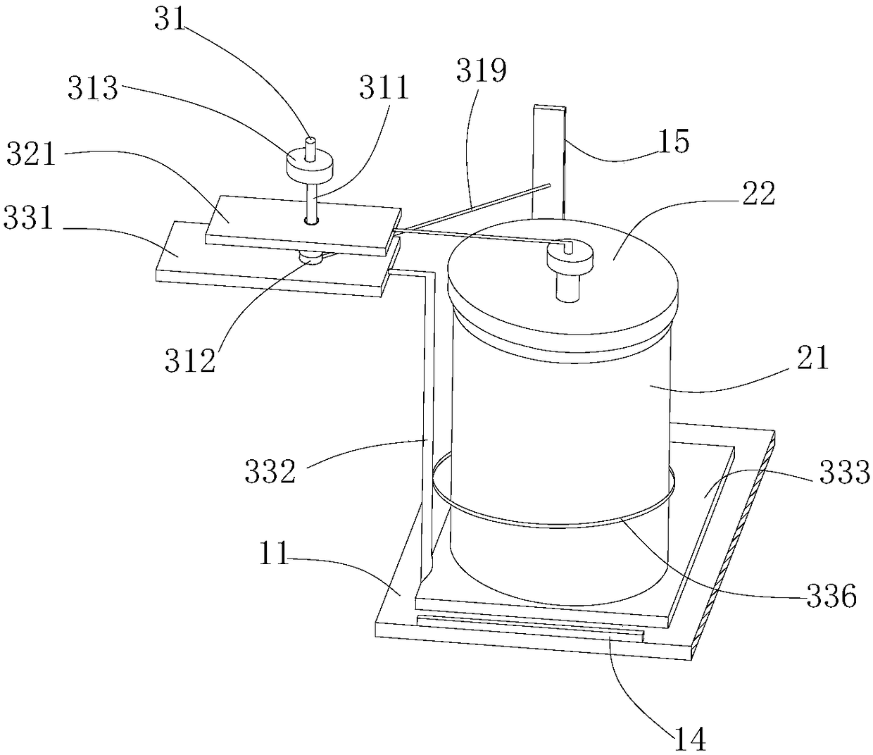 Treatment vehicle with garbage bins and garbage bin opening and closing rotating frames