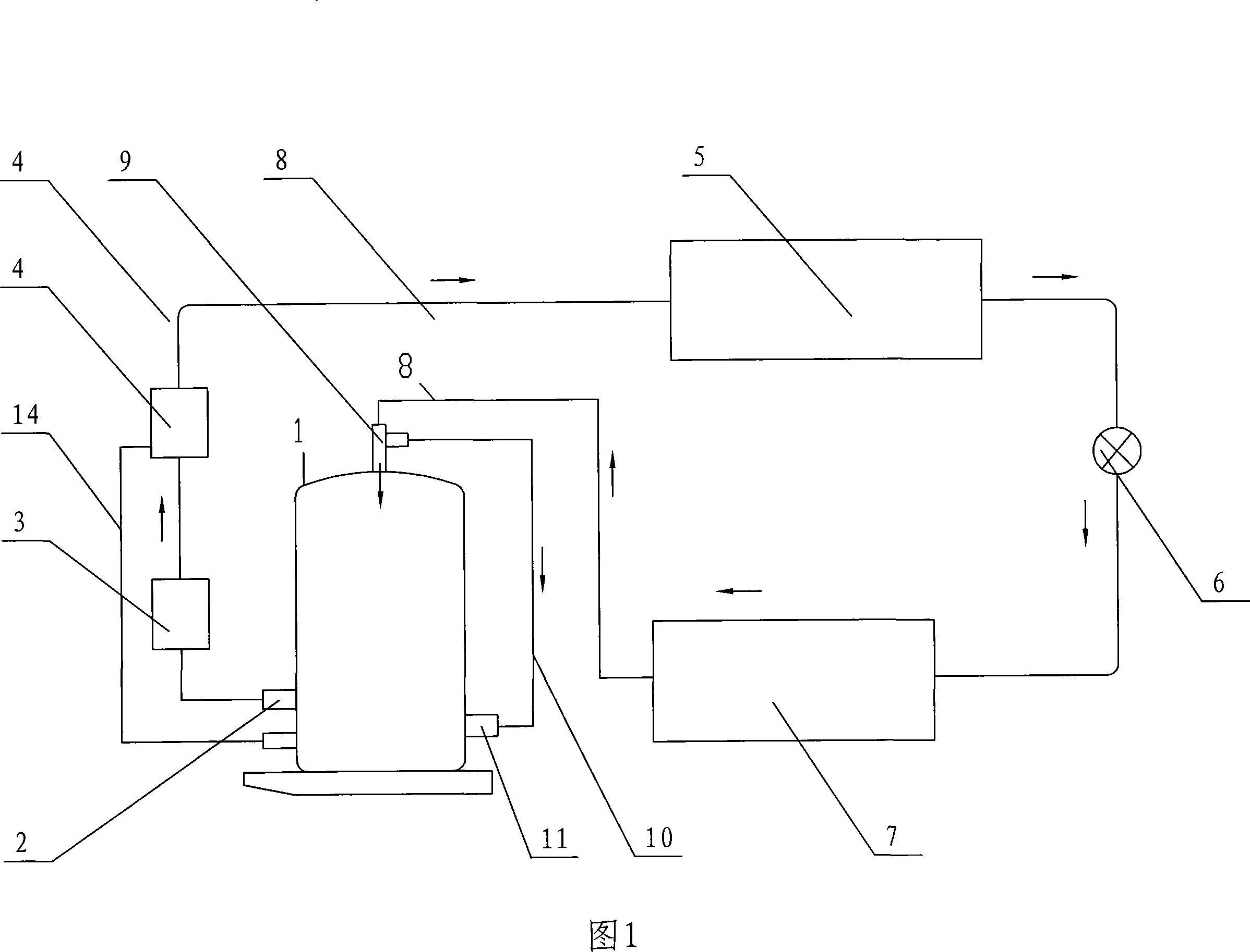 Rotation-type compressor with housing low pressure, control mode of coolant and oil return and applications thereof