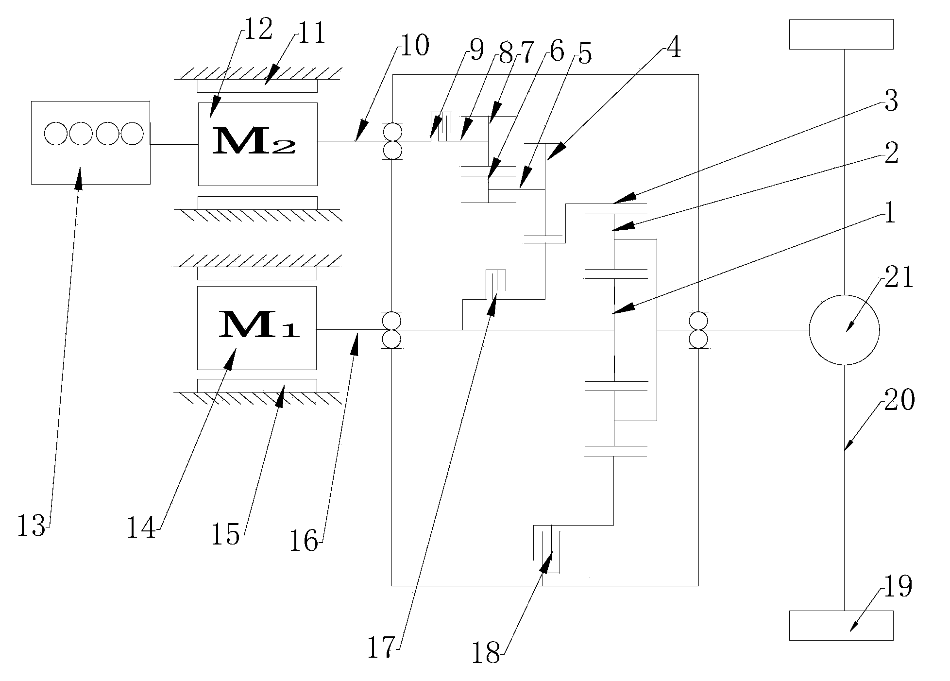 Oil-electric hybrid electric vehicle multi-mode drive system