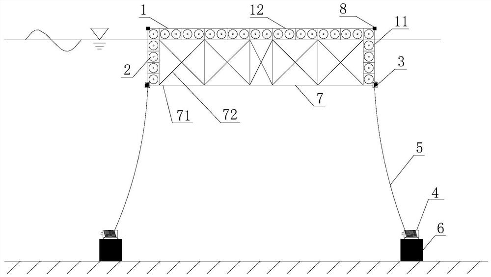 Novel floating type frame breakwater