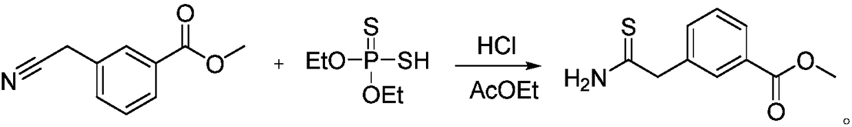 The synthetic method of 3-(2-amino-2-thioethyl) methyl benzoate