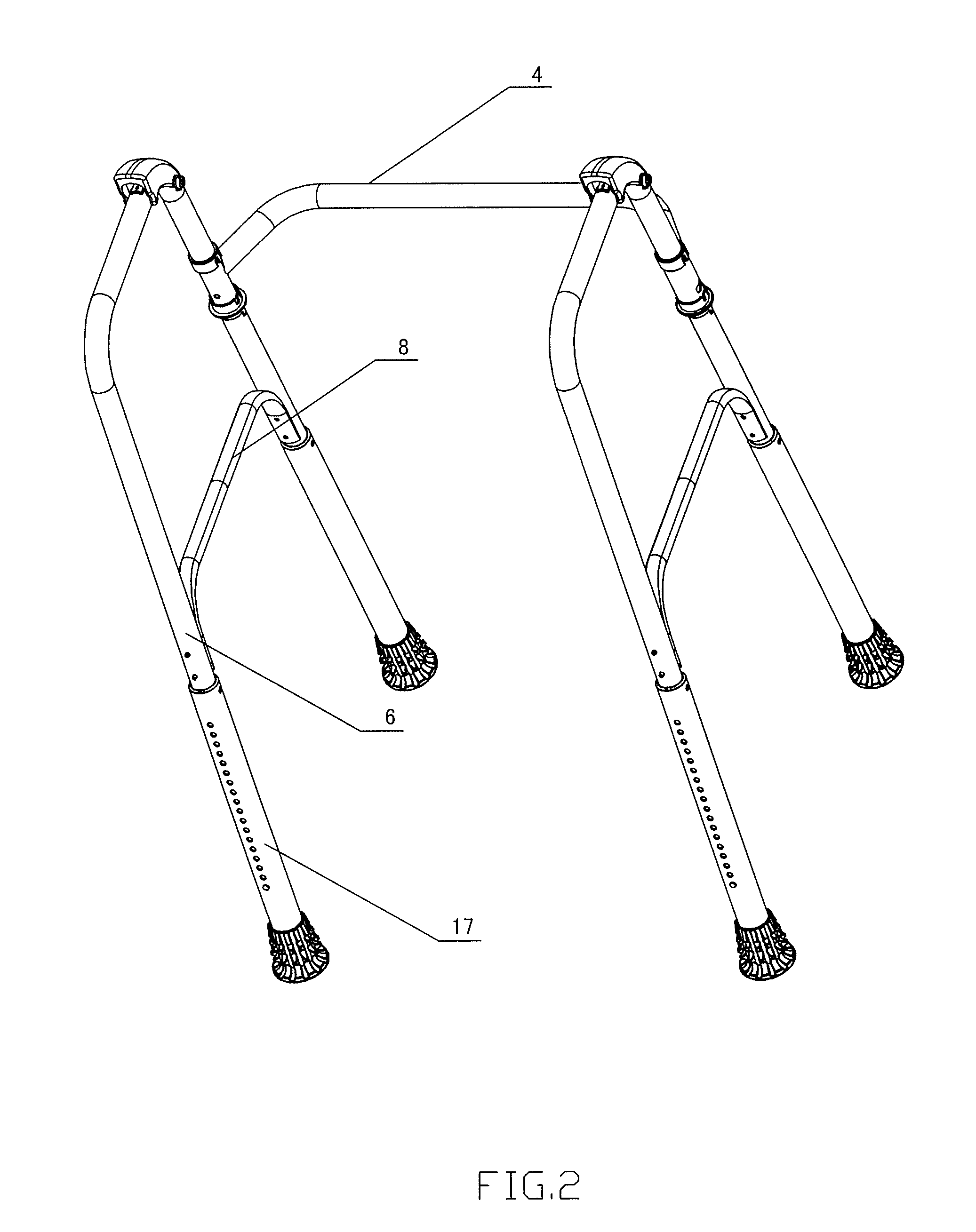 Height self-adjusting walking aid