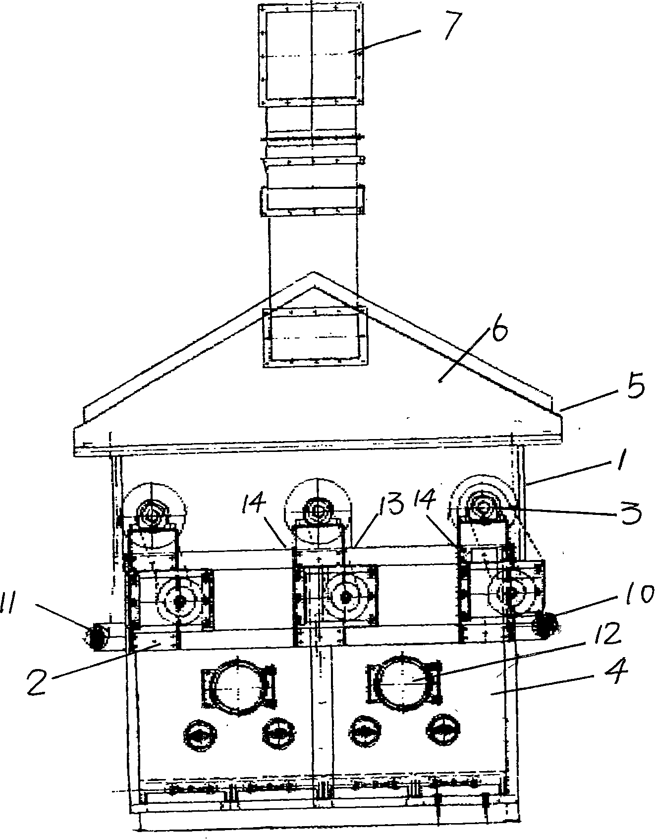 Preshrinking device for warp-beam preshrinking coiler