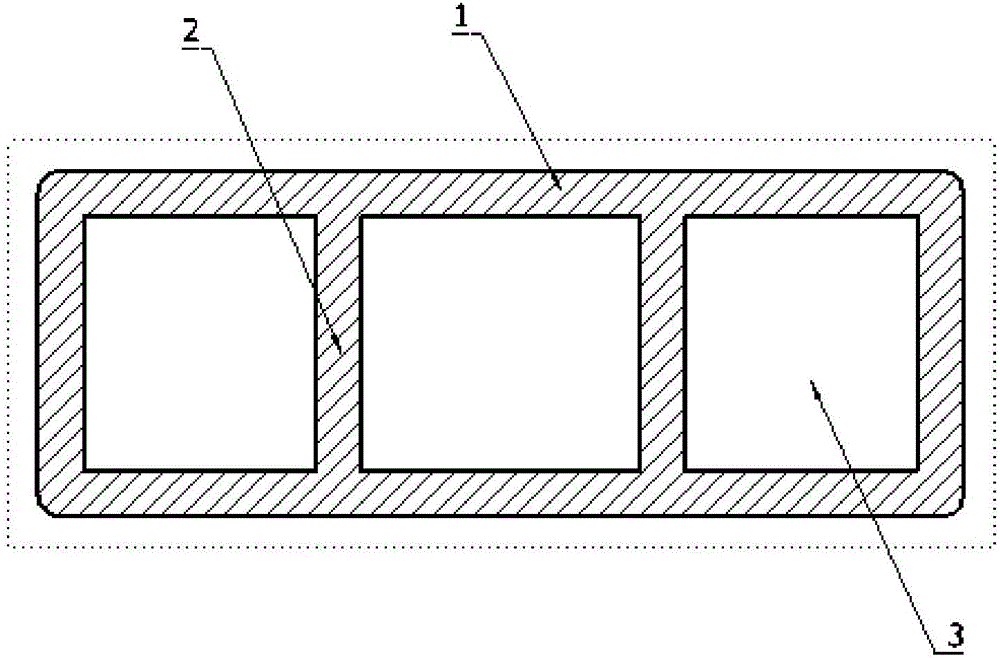 Hollow conductor with reinforcing ribs