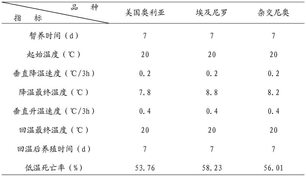 Tilapia cold-resistant performance determination method