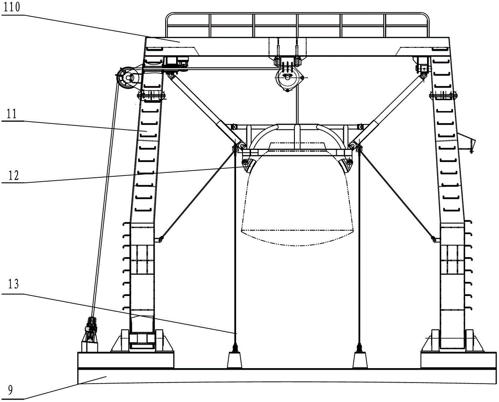 Stabilizing structure of floater salvaging device