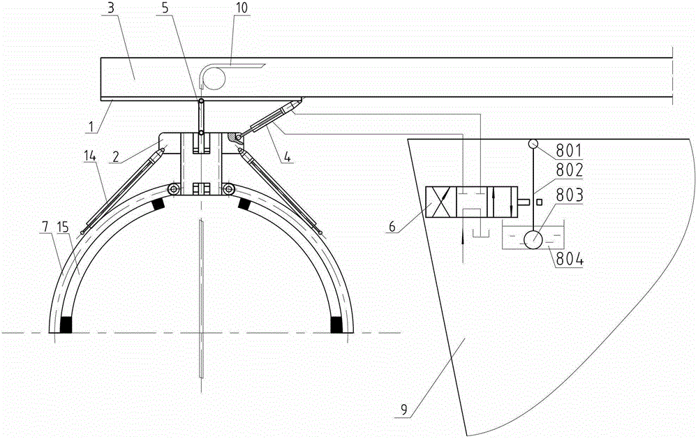 Stabilizing structure of floater salvaging device