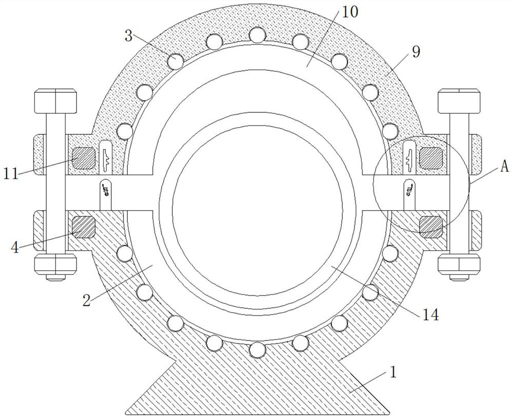 A self-locking universal adjustable sewage pipeline fixing device