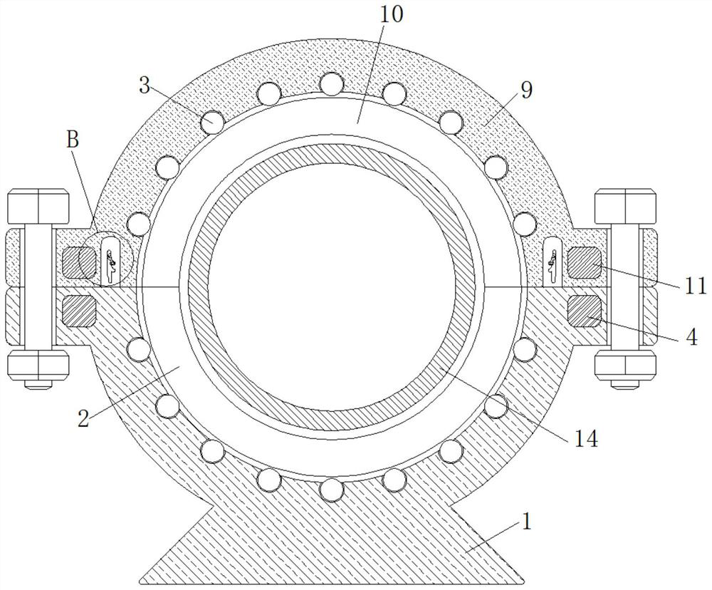 A self-locking universal adjustable sewage pipeline fixing device