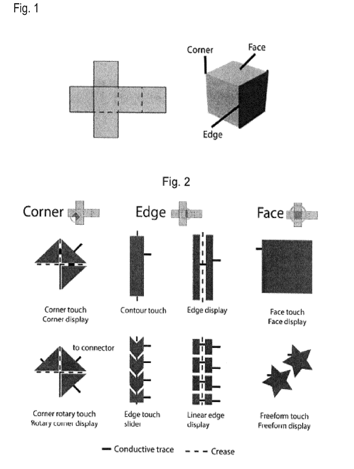 Object Made of a Folded Sheet with Printed Electric Controls