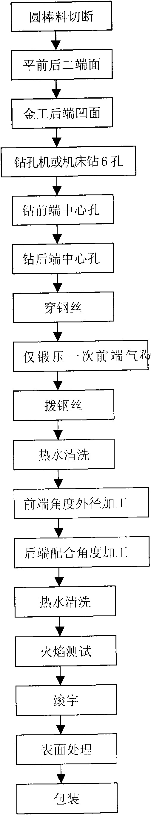 Cutting nozzle applied to welding gun and manufacturing method thereof