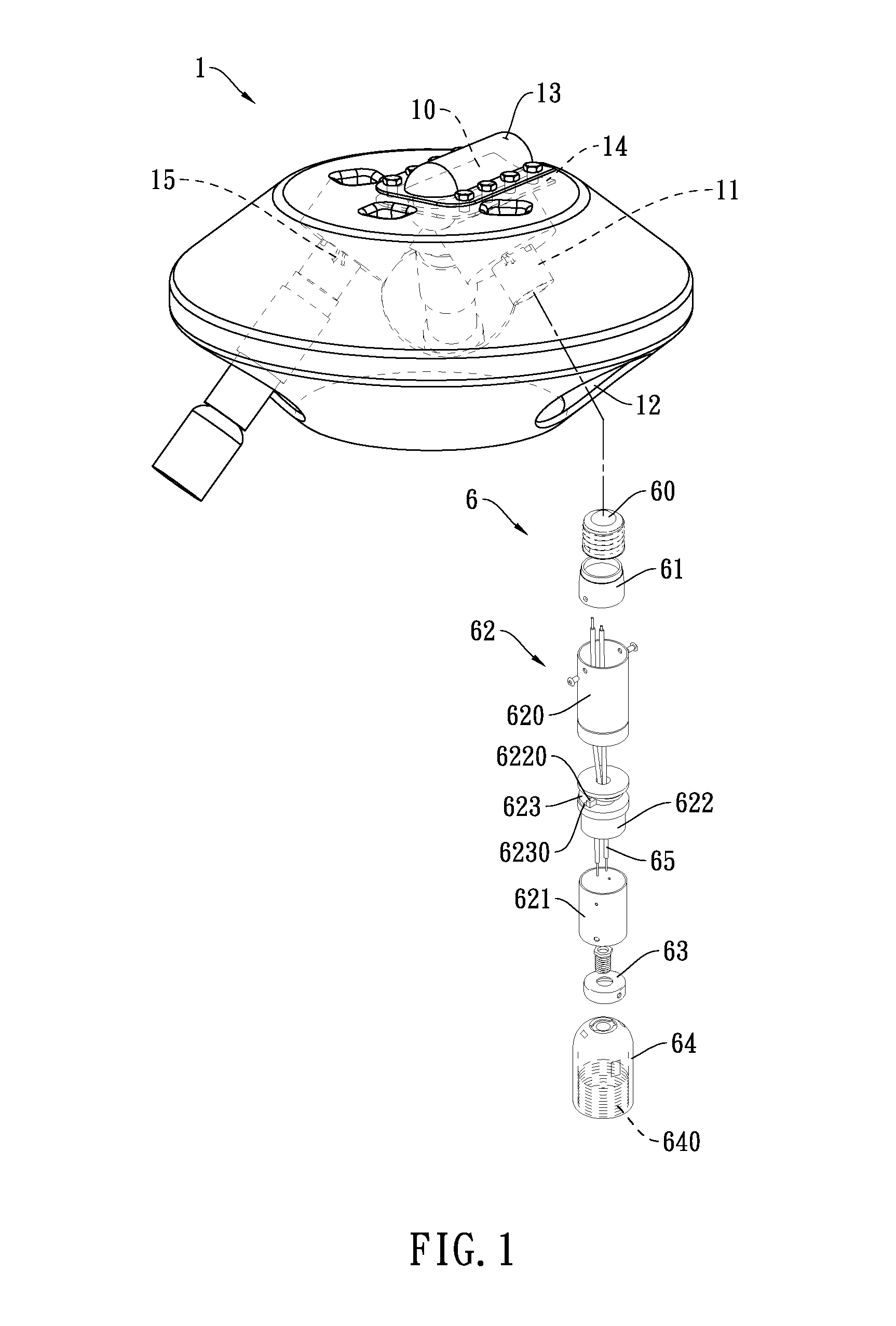 Telescopic device for securing lamp to socket