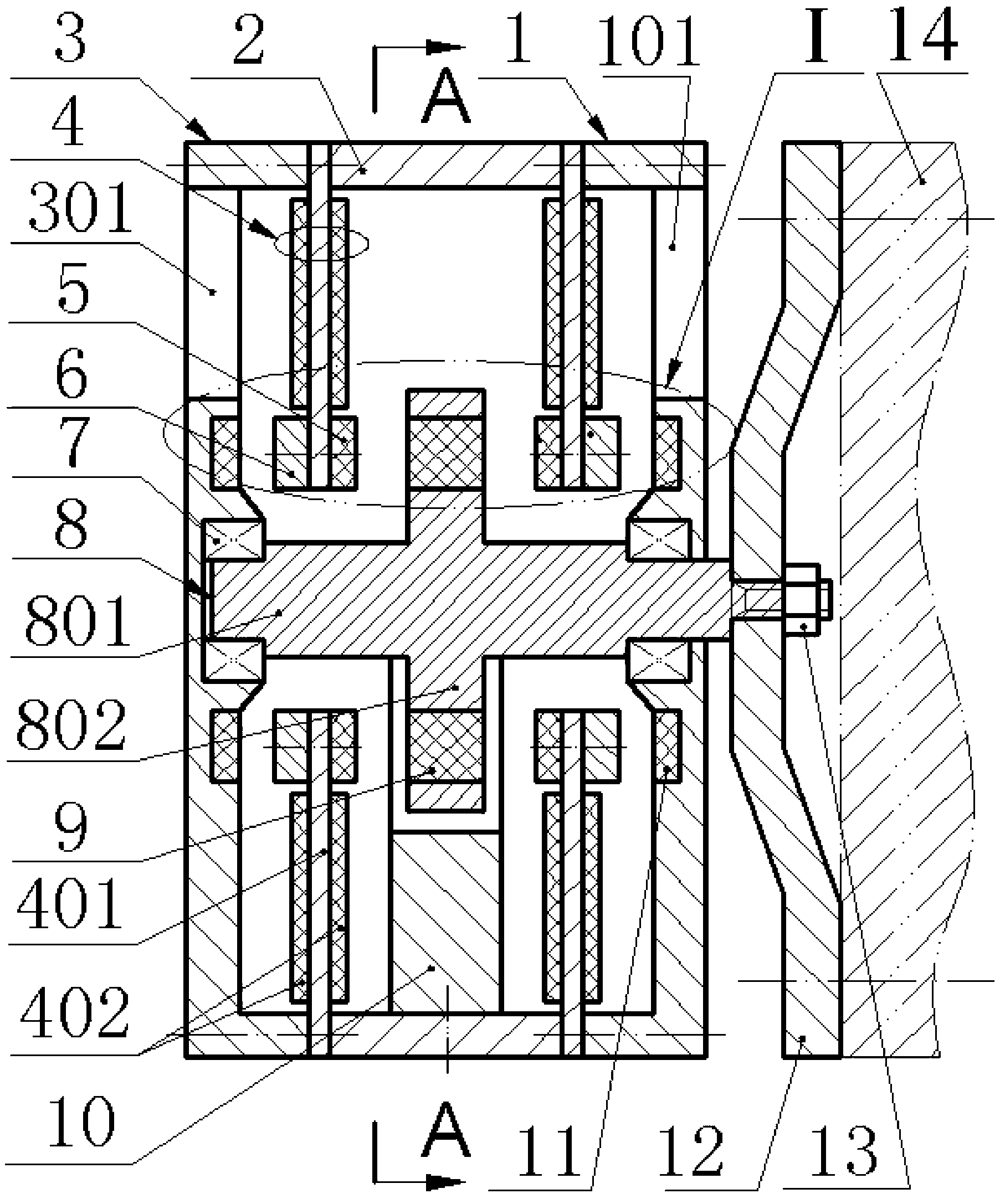 Shaft-end overhung piezoelectric cantilever beam electric generator