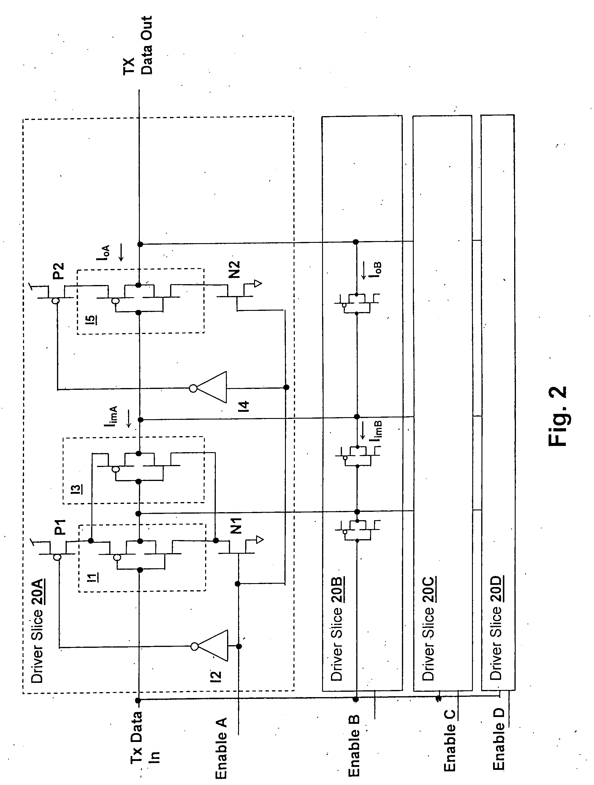 Digital transmission circuit and method providing selectable power consumption via multiple weighted driver slices