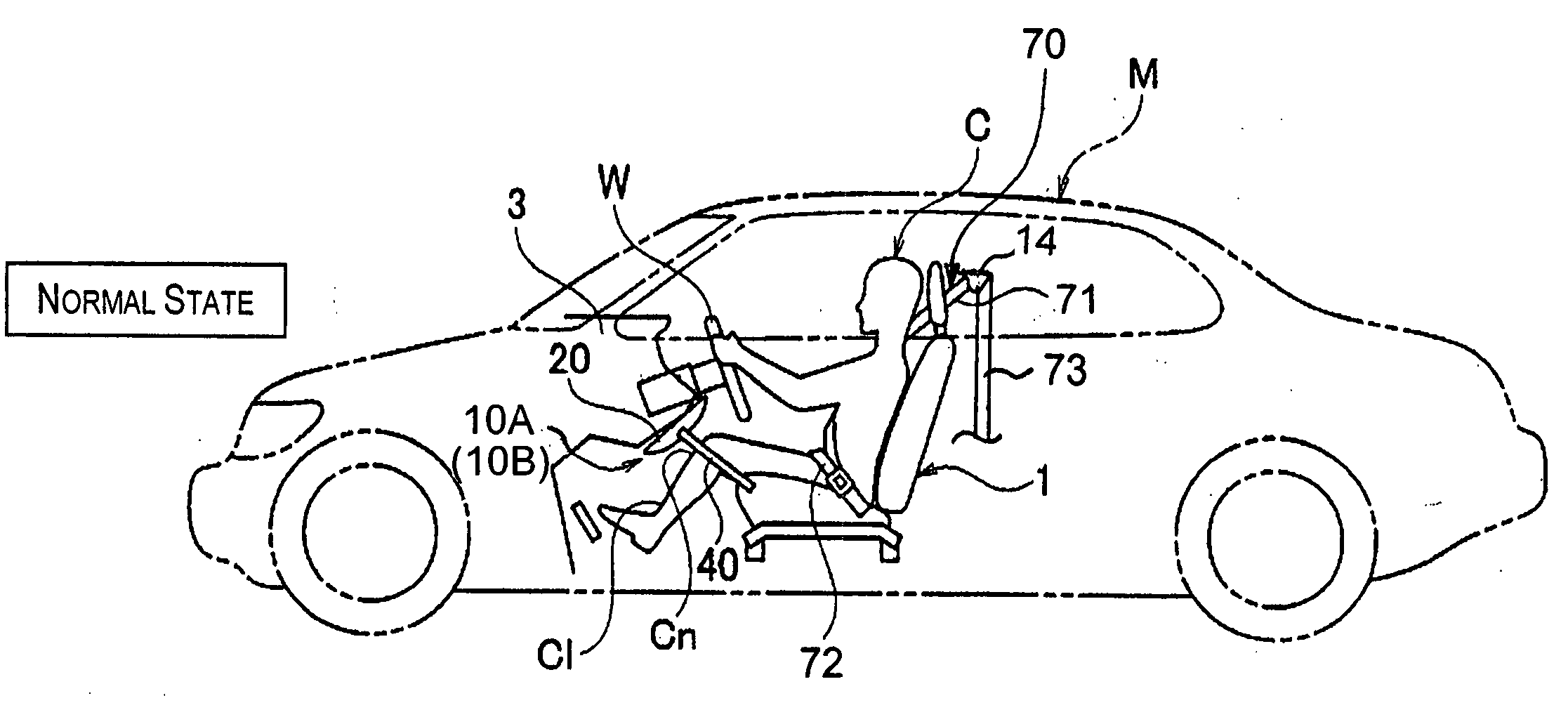 Vehicle passenger restraining system