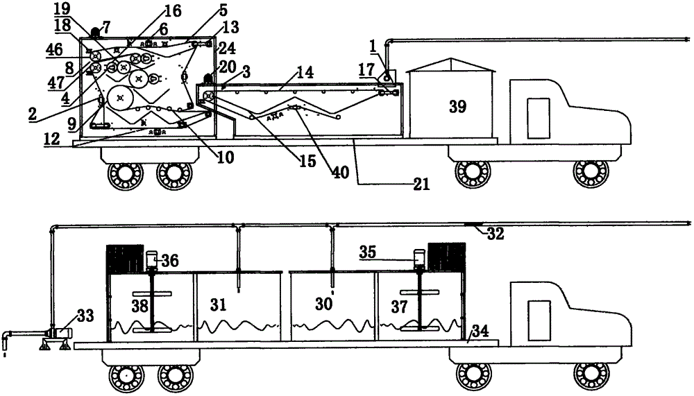 Movable building mud dehydrator