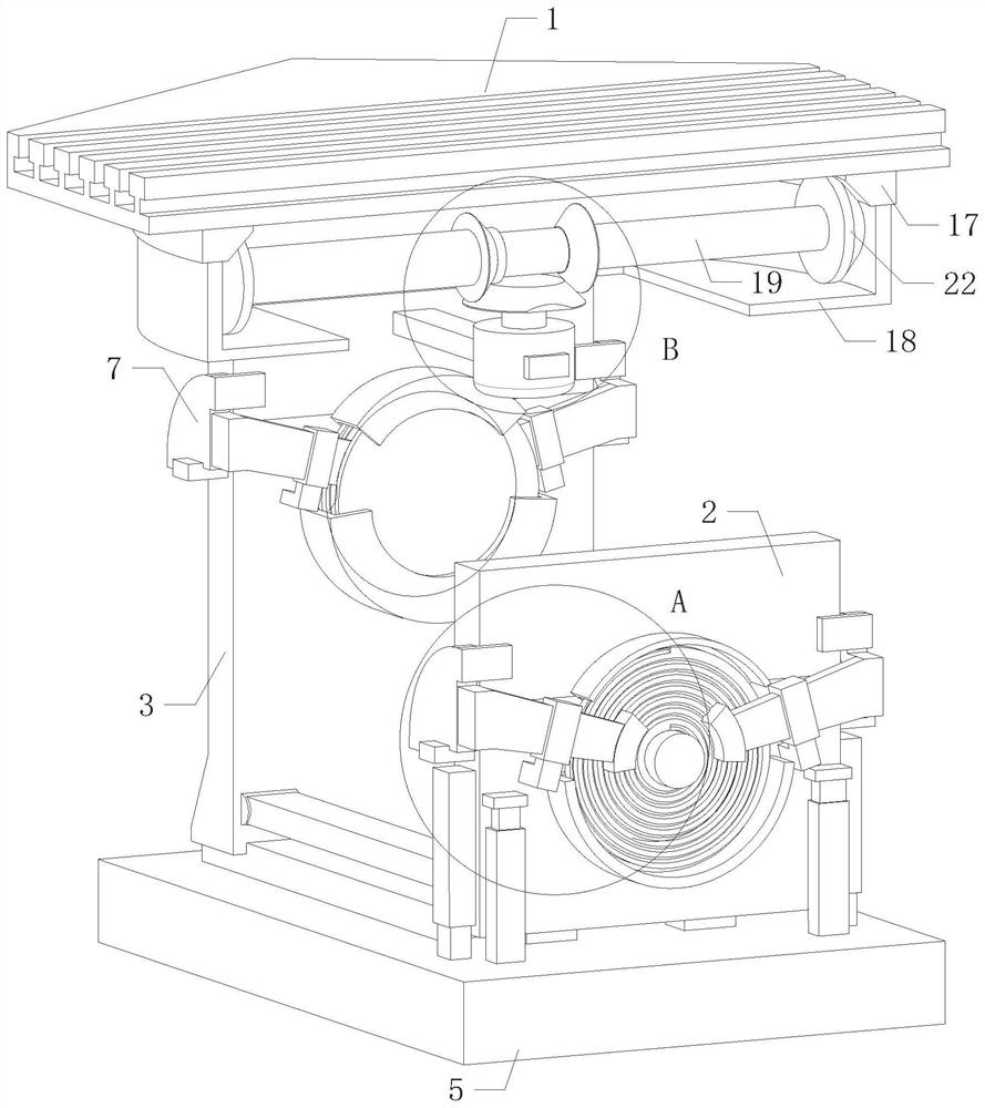 Automatic reversing adjustment numerical control machining table for machining electromechanical shell castings