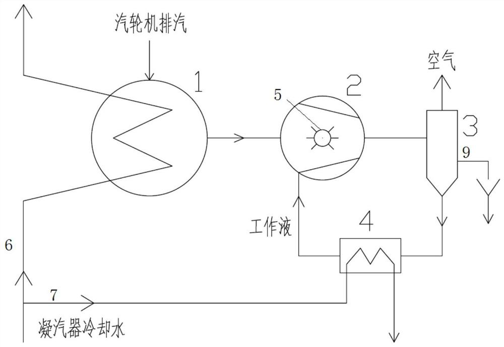 Water ring vacuum system with coil pipe condensation cylinder