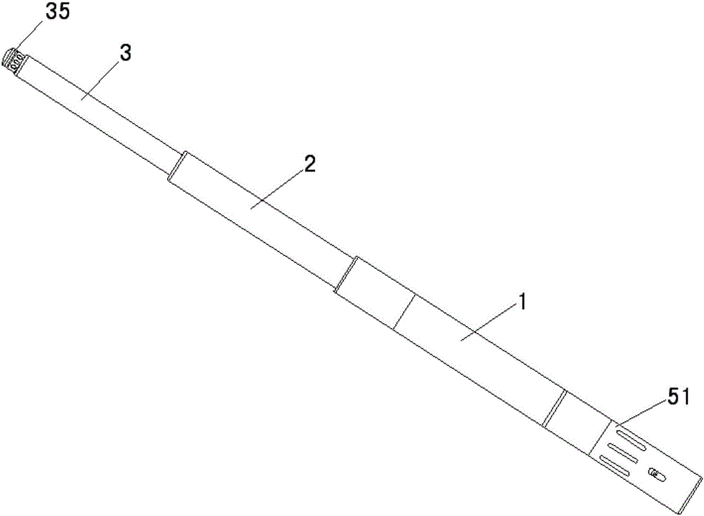 Mechanical lock telescopic baton utilizing lamp tube as button