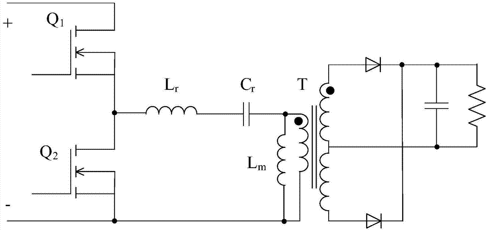 LLC (Logical Link Control) resonant wide-voltage-range output high-efficiency power supply with variable resonant frequency