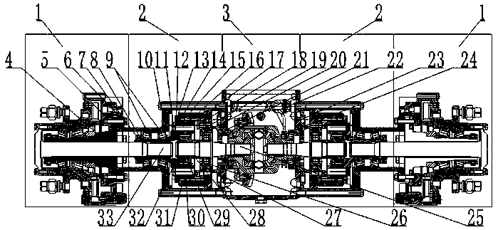 Tractor axle with planetary speed reducing mechanism