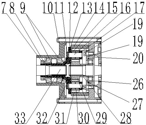 Tractor axle with planetary speed reducing mechanism