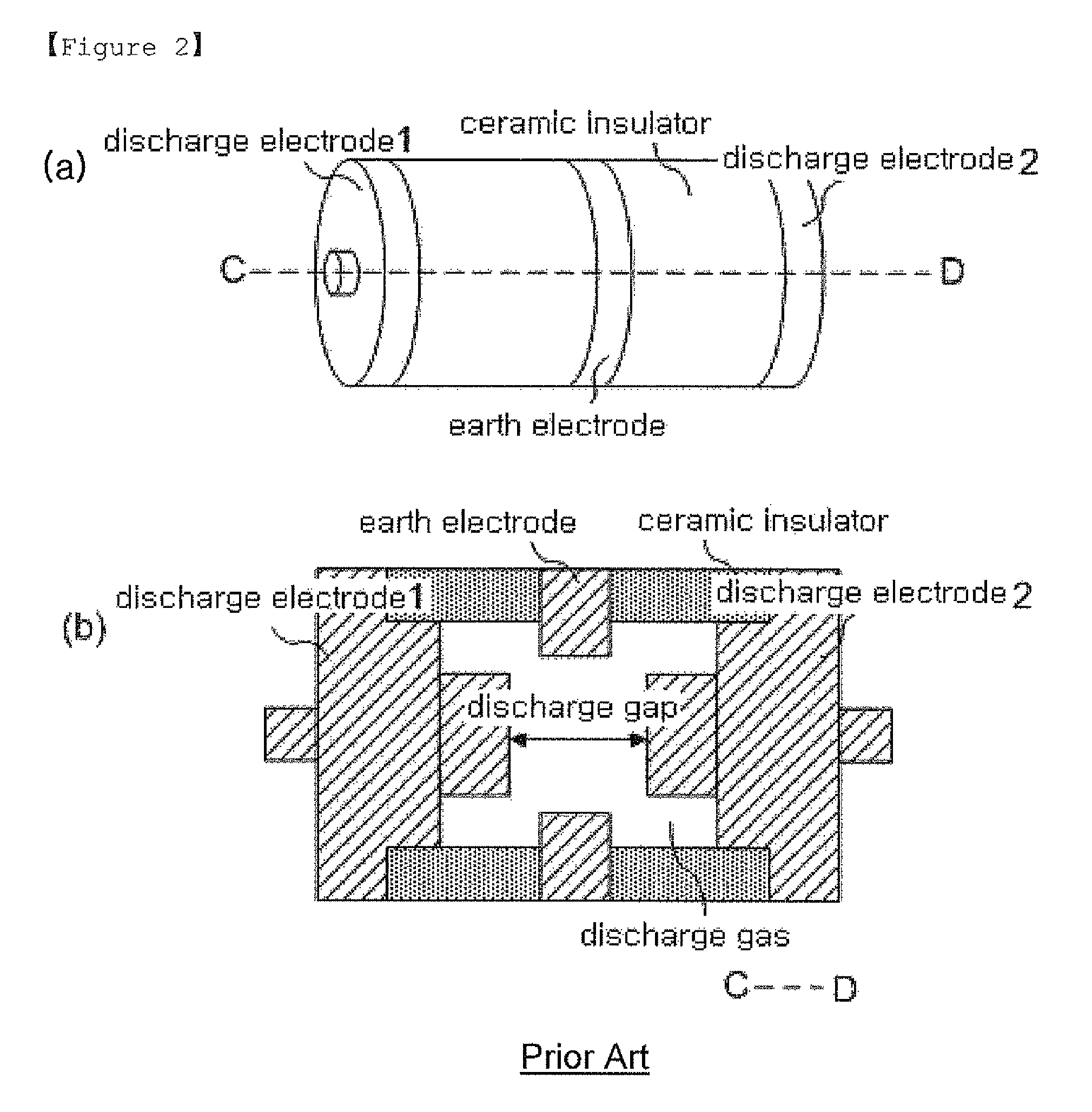 Discharge element with discharge-control electrode and the control circuit thereof