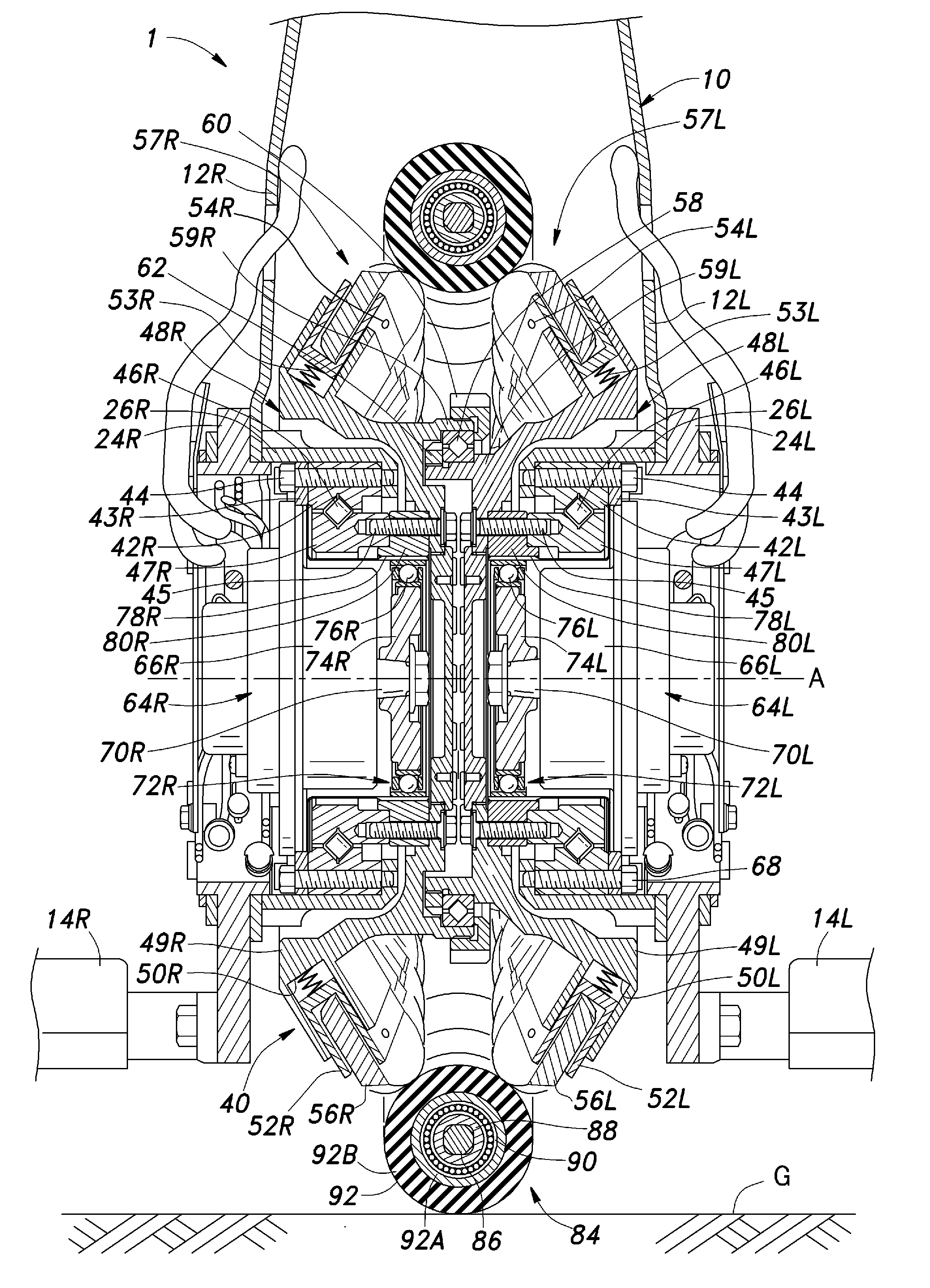 Frictional drive device and inverted pendulum type vehicle using the same