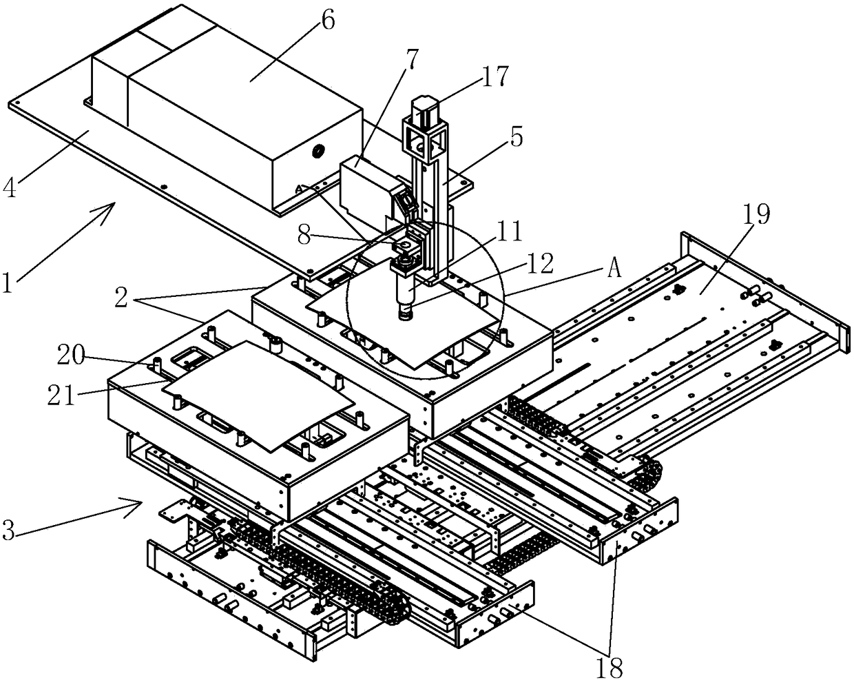 Device and method capable of quickly and accurately laser cutting three-dimensional chambered-surface glass