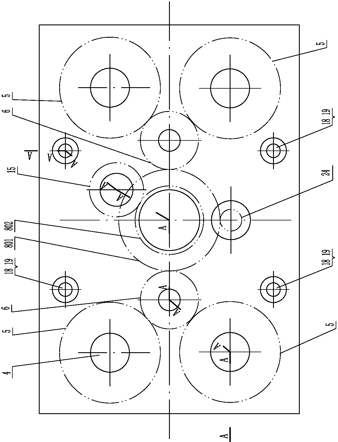 Multi-hole drilling transmission mechanism