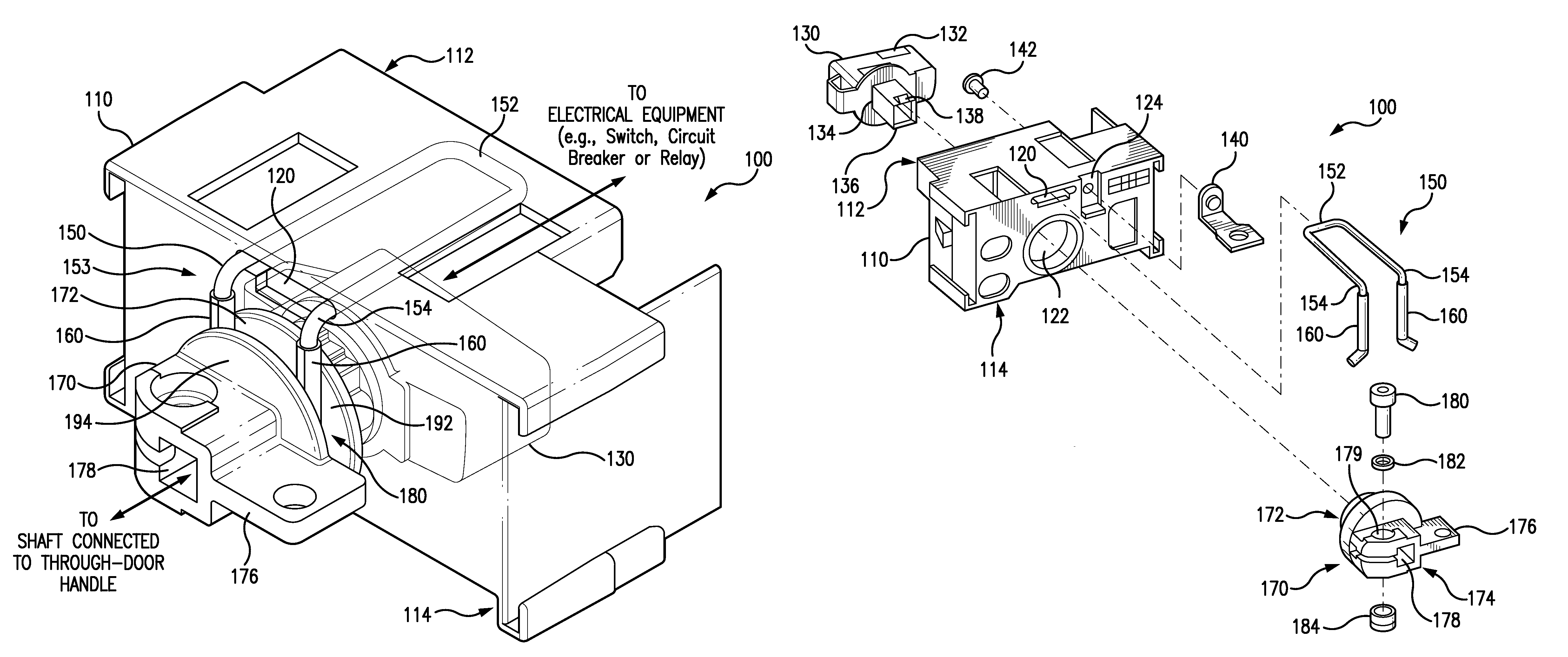 Over-center handle mechanism for increased tactile feedback on a rotary actuator