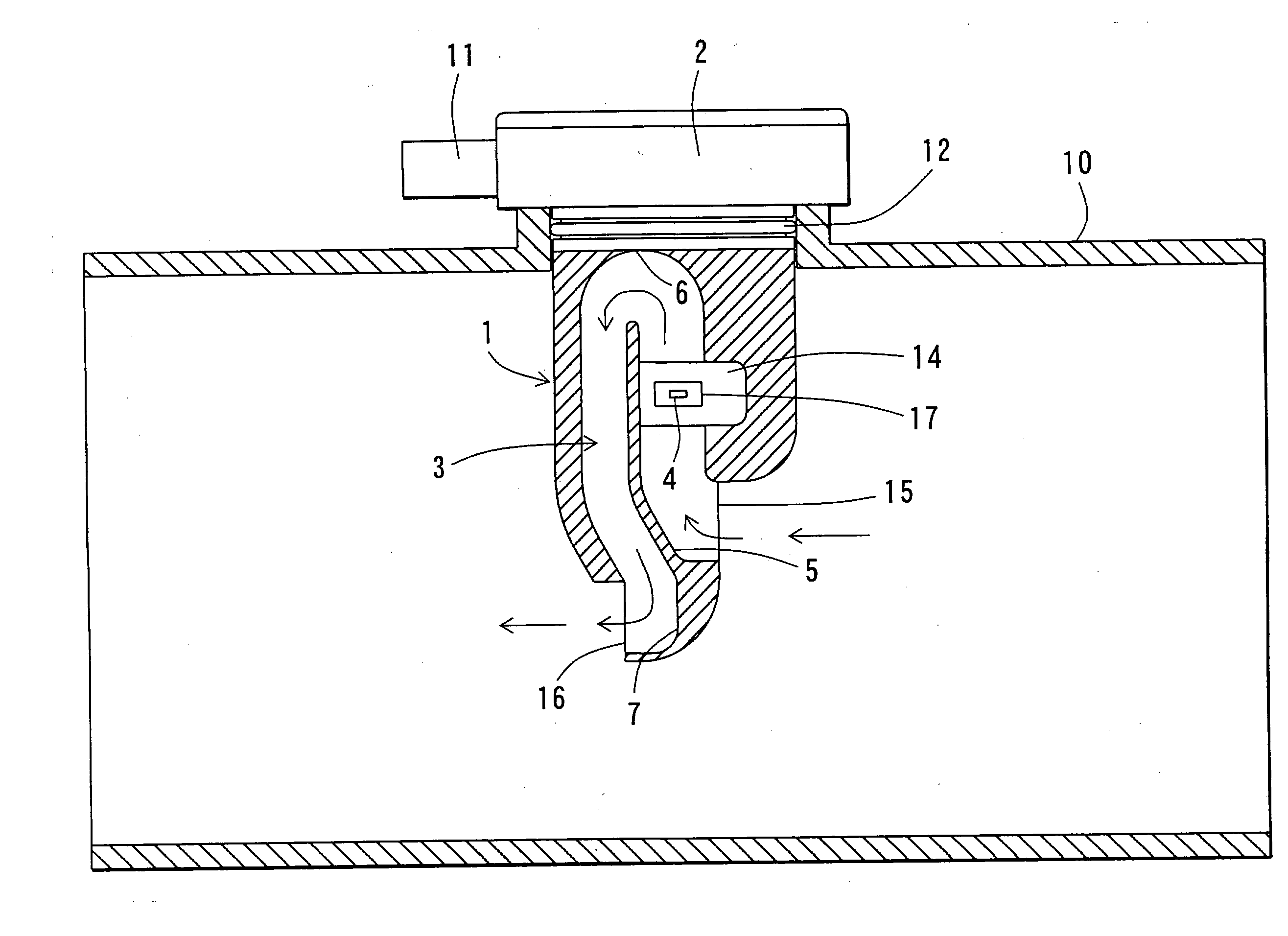 Flow meter having airflow sensor