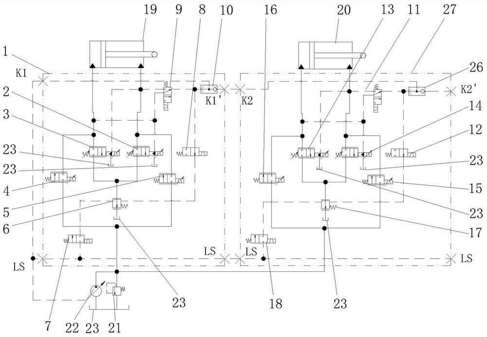 A Combination Valve with Compensating Load Sensing Function of Oil Return Circuit