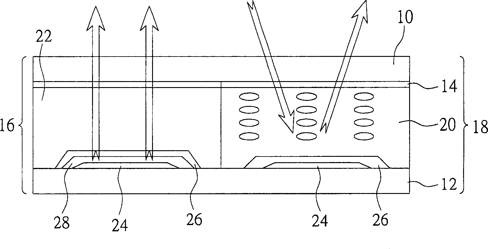 Semi automatic light emitting semi reflection display and method for regulating display mode