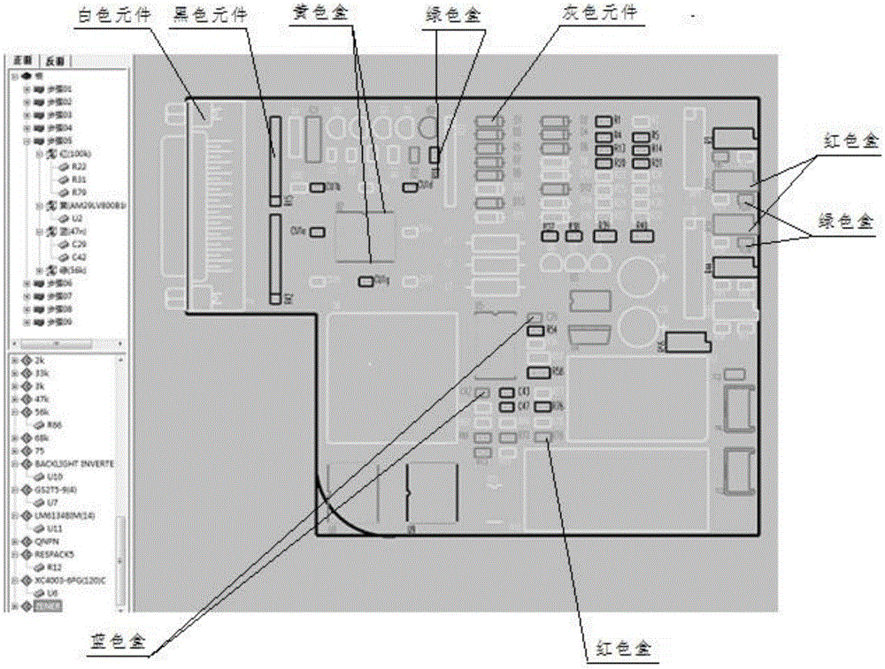 Color box-based electronic component assembly process management system and method