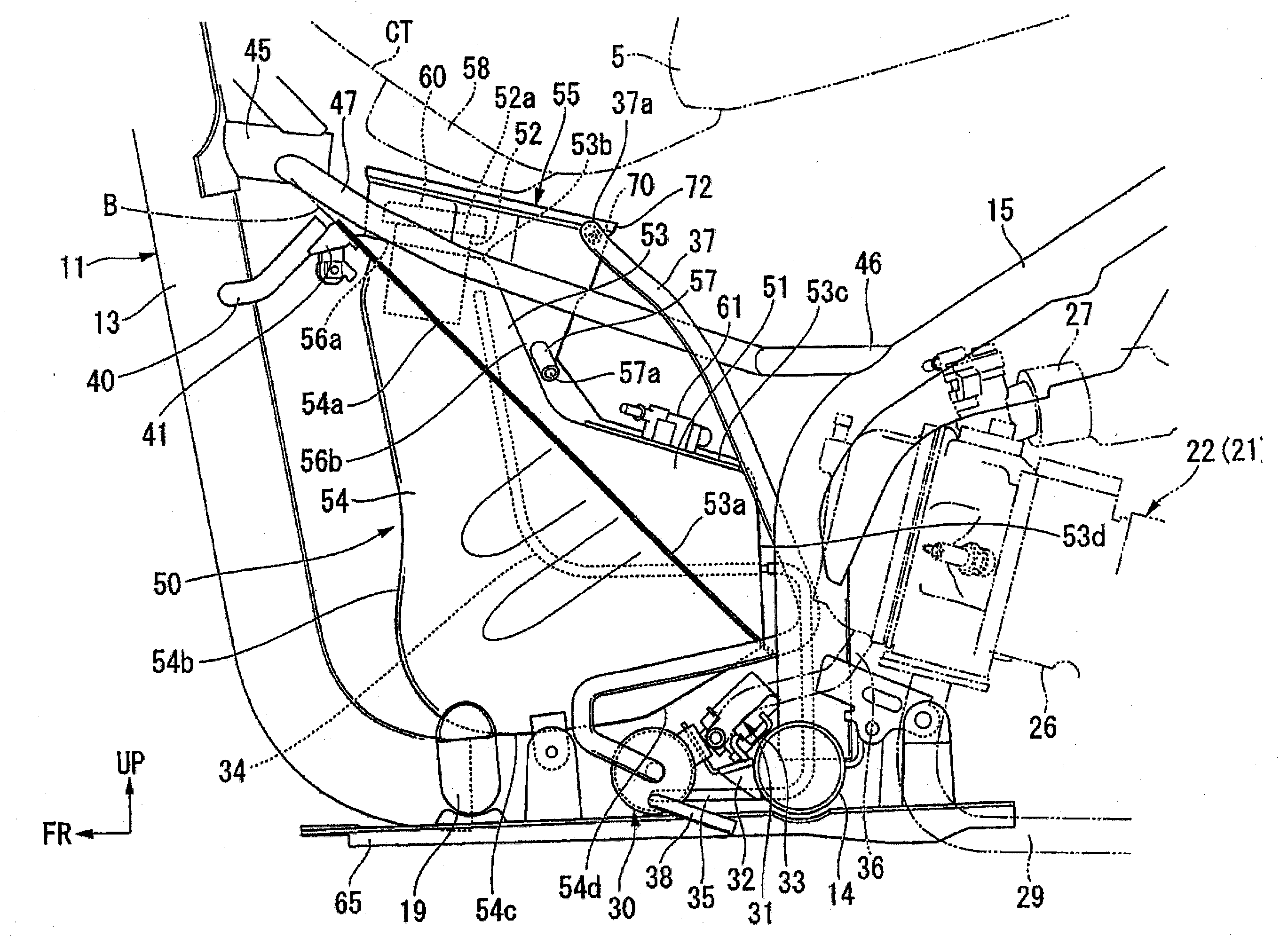 Atmosphere-opening structure for canister of vehicle