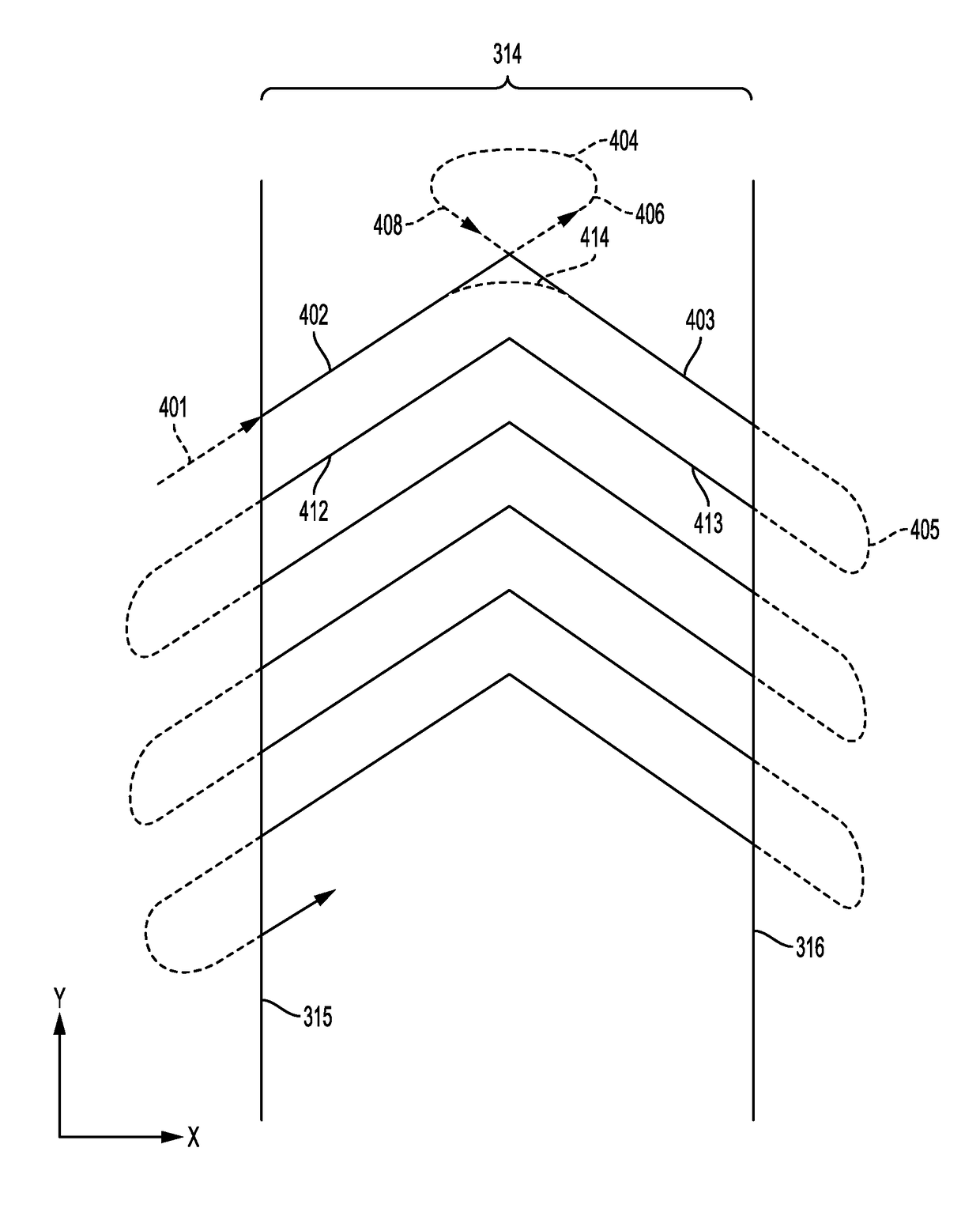 Triangle hatch pattern for additive manufacturing