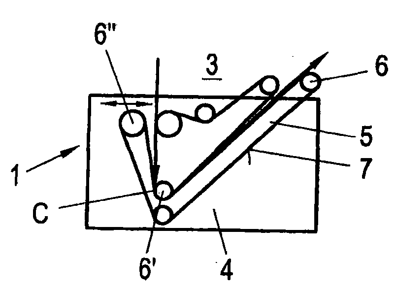 Process for the production of a cellulosic fiber from a solution of cellulose in a tertiary amine-oxide and device for carrying out said process