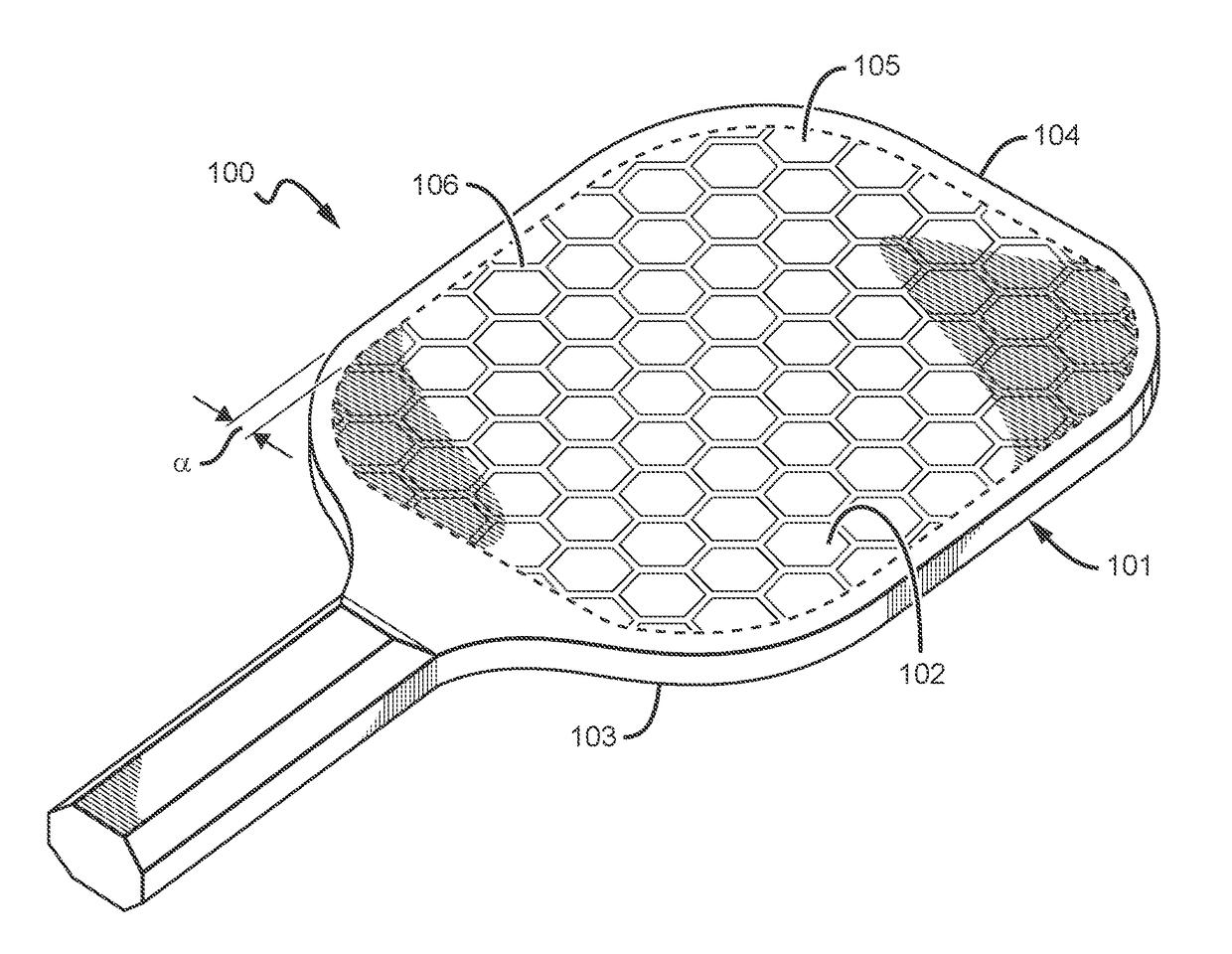 Sound absorbing game paddle