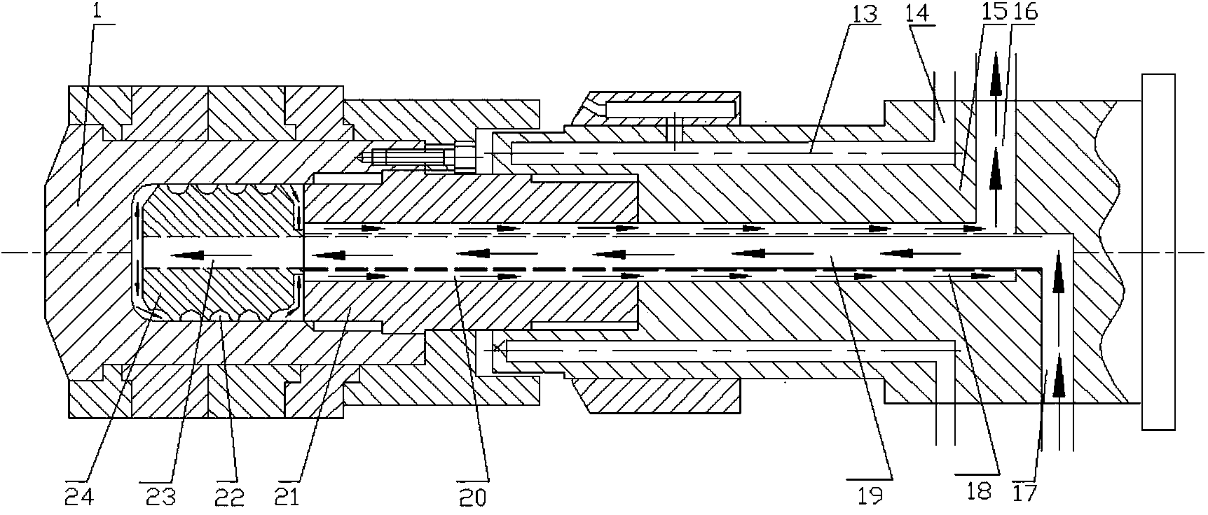 Punch for high-vacuum die casting and lubrication device for punch