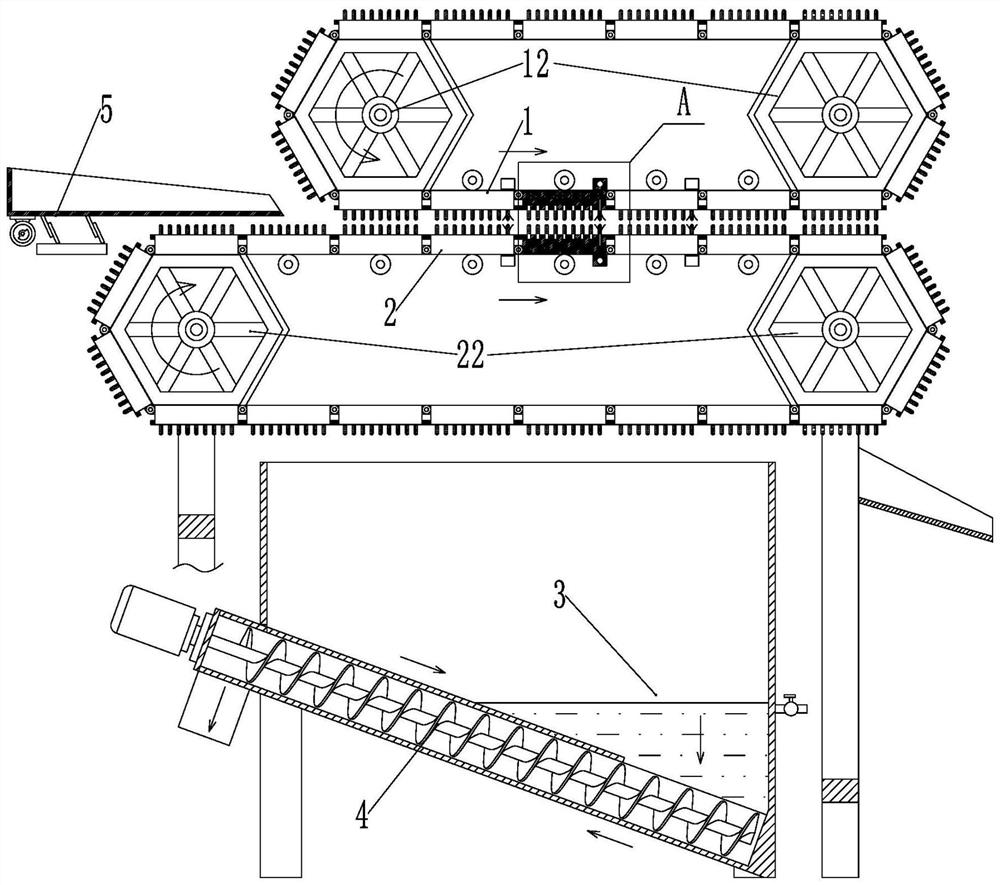 Pretreatment device for graphite powder and block recovery