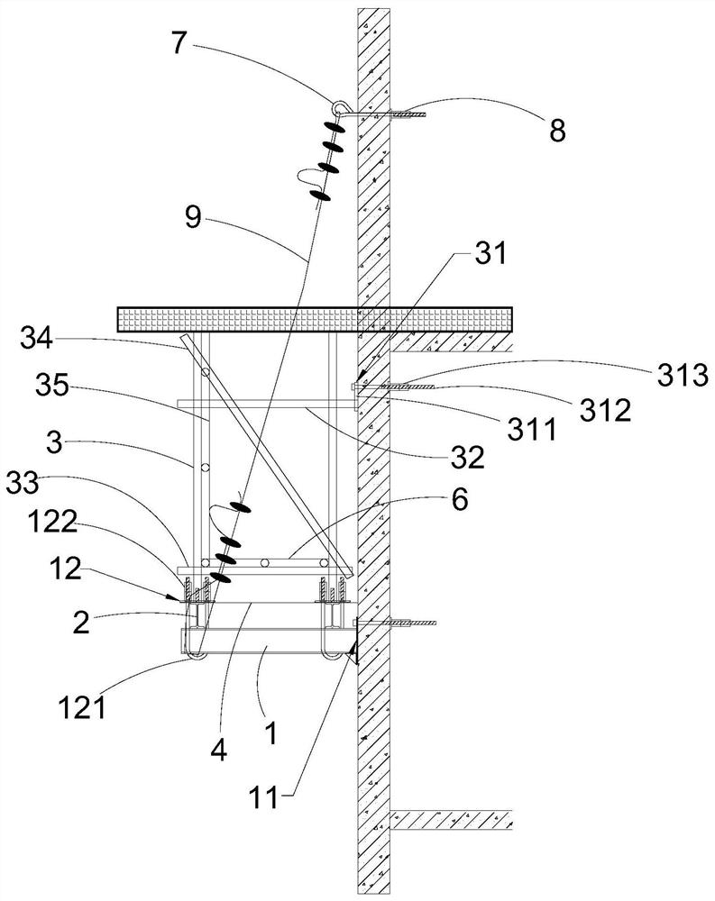 Overhanging operation platform