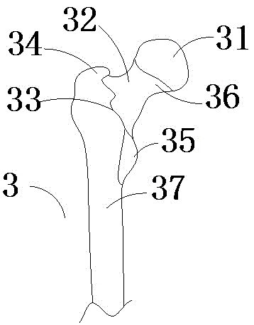 System for customizing individualized artificial total hip joint replacement operation femur preparation template