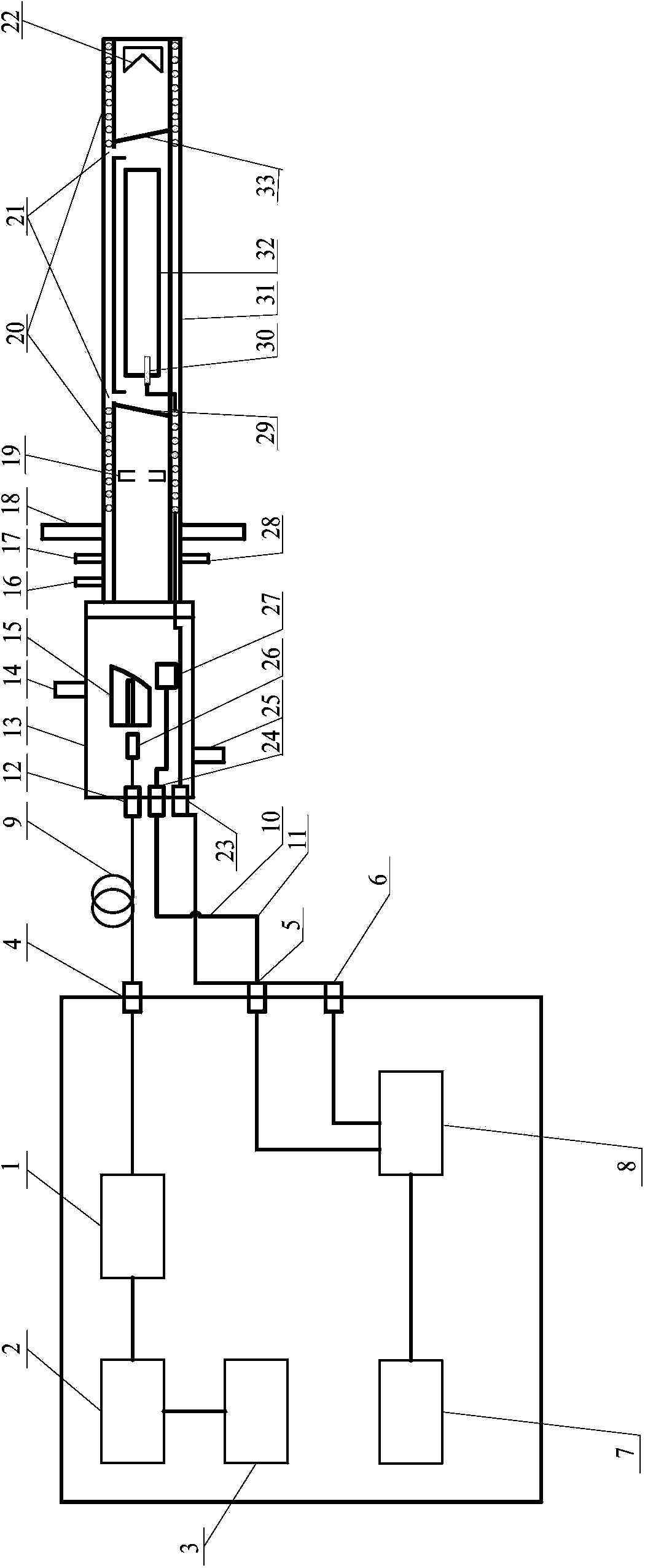 Laser in-situ detection system for oxygen concentration in arsenic-bearing gold concentrate roasting furnace