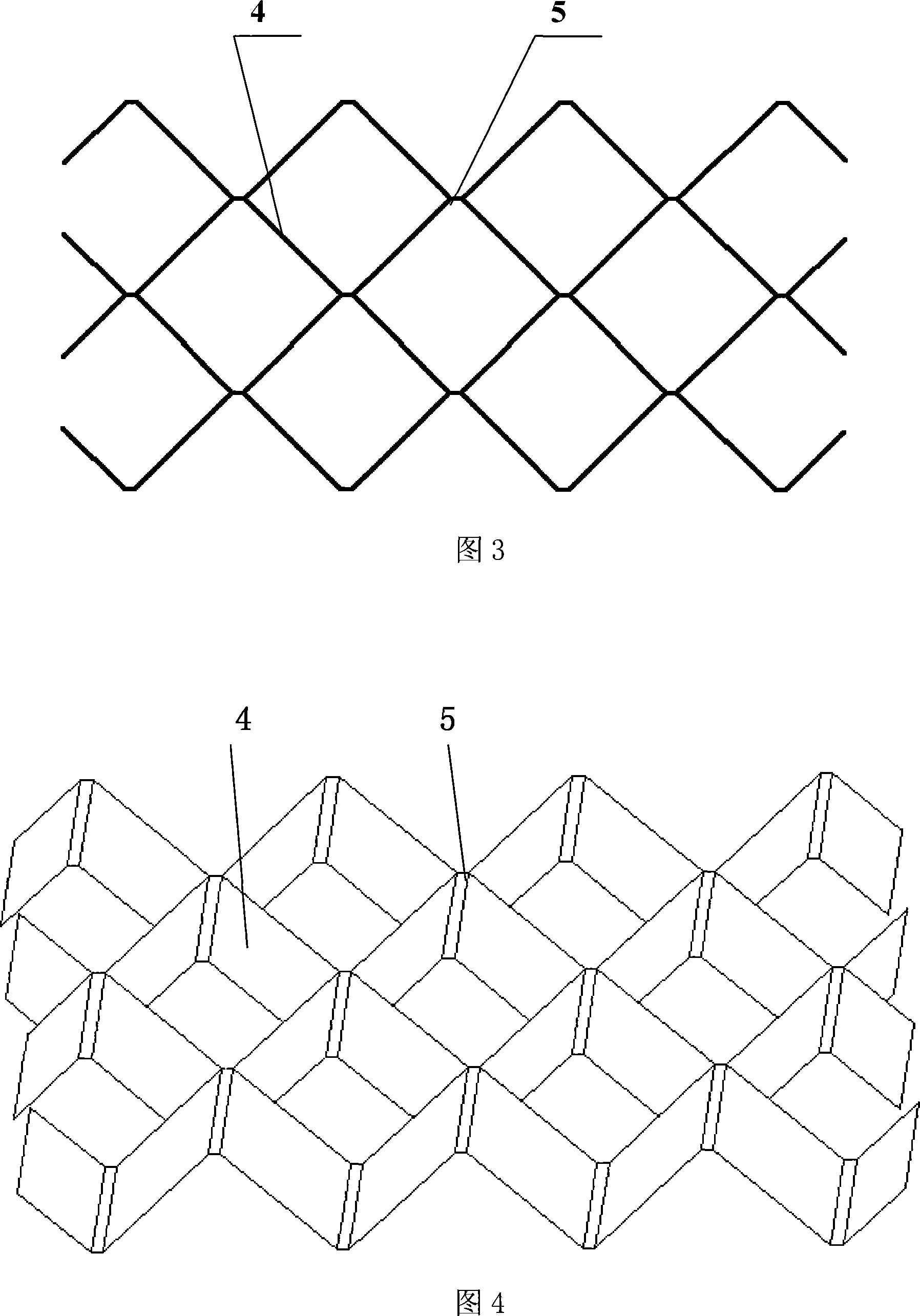 Diamond-type honeycomb sandwich panel and preparation