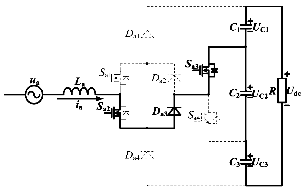 Hybrid four-level rectifier